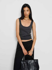 Monaco Cashmere Reversible Tank - Charcoal