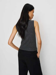Monaco Cashmere Reversible Tank - Charcoal