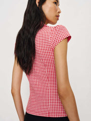 Jenna Knit Top - Red And Pink