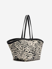 Lucia Tote Bag - Zebra Raffia
