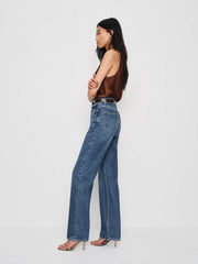 Harriet High Rise Relaxed Straight Jeans - Pelican