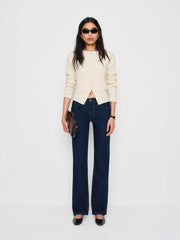 Elton Mid Rise Super Stretch Straight Jeans - Reservoir
