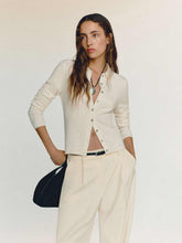 Florentina Cashmere Collared Cardigan - Gossamer