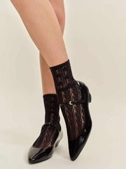 Swedish Stockings Erica Crochet Socks - Crochet Black
