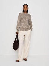 Finley Oversized Cotton Crew - Shitake Fior Di Latte Marl