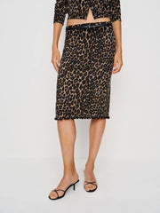 Nicola Regenerative Merino Skirt - Leopard