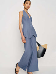 Clove Linen Two Piece - Cornflower