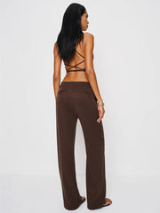 Gisele Low Rise Pant - Cafe