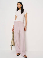 Gisele Low Rise Pant - Pink Stripe