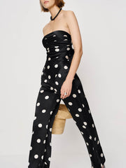 Marisol Silk Two Piece - Moon Dot