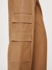 Vida Poplin Low Rise Cargo Pant - Peanut