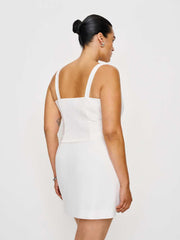 Juliet Linen Top Es - White