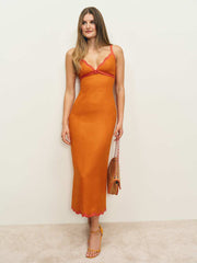 Sara Linen Dress - Nectarine