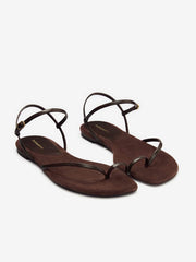 Oceane Flat Sandal - Espresso Suede