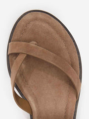 Jane Flat Sandal - Farro Suede