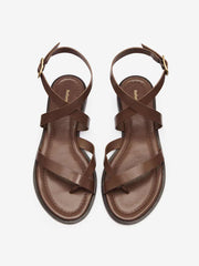 Jane Flat Sandal - Mocha Leather