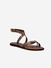 Jane Flat Sandal - Mocha Leather
