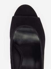 Paulette Platform Sandal - Black Suede