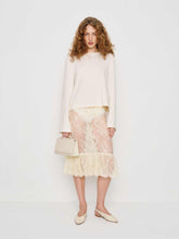 Delcy Low Waist Skirt - Cream Lace