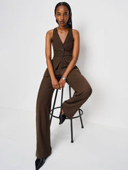 Vida High Rise Pant - Brown