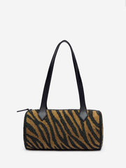 Aurora Shoulder Bag - Bronze Black Zebra Beaded