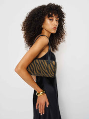 Aurora Shoulder Bag - Bronze Black Zebra Beaded