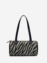 Aurora Shoulder Bag - White Black Zebra Beaded