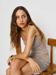 Emma Knit Two Piece - Brown Sugar Check