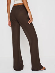 Gale Sheer Mid Rise Bias Pant - Mole