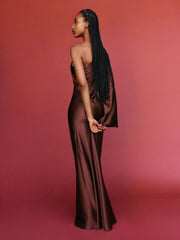 Omari Silk Dress - Mahogany