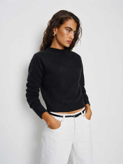 Monique Cashmere Mockneck - Black