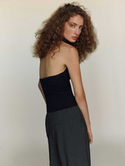 Leni Cashmere Halter - Black