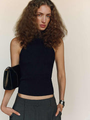 Leni Cashmere Halter - Black