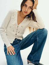 Lowen Regenerative Wool Embroidered Cardigan - Arctic