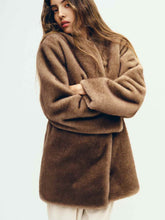 Devin Faux Fur Coat - Taupe