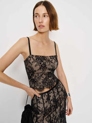 Tessi Top - Black Lace