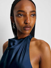 Kaylah Silk Dress - Navy