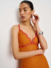 Petites Sara Linen Dress - Nectarine