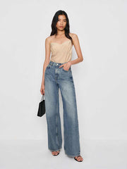Cary High Rise Slouchy Wide Leg Short Jeans - Colorado