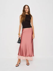 Marcia Silk Skirt - Dried Rose