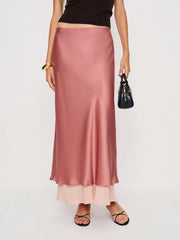 Marcia Silk Skirt - Dried Rose