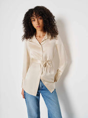 Camilla Silk Top - Almond