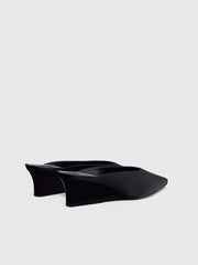 Marilyn Wedge Mule - Black Satin