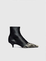 Robbie Ankle Boot - Black Snake Stretch