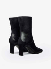 Claudette Ankle Boot - Black Leather