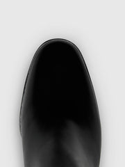 Gilly Knee Boot - Black Leather