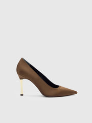 Joelle Heeled Pump - Pinecone Satin