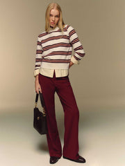 Nikki Cashmere Crew - Gossamer Multi Stripe
