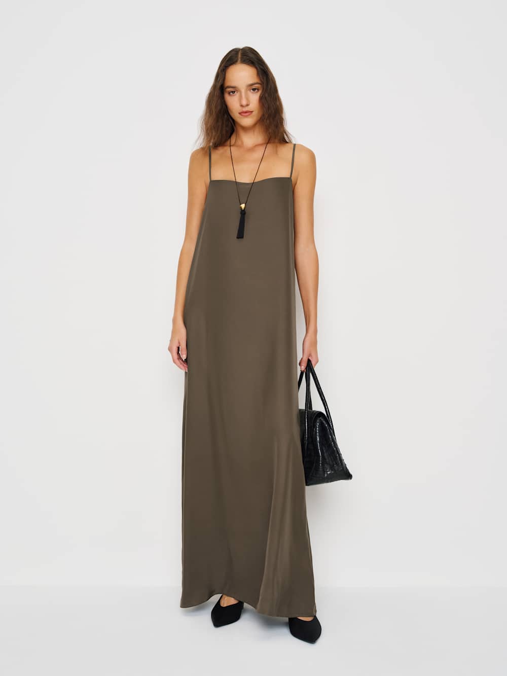 Glenna Silk Dress - Morel