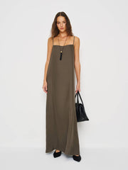 Glenna Silk Dress - Morel